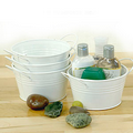 5" Mini White Tub Pails W/ Side Handles